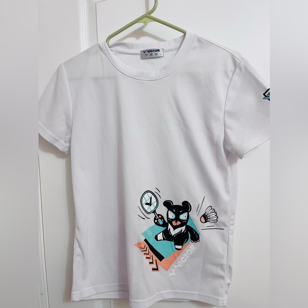 Victor white badminton shirt (unisex)